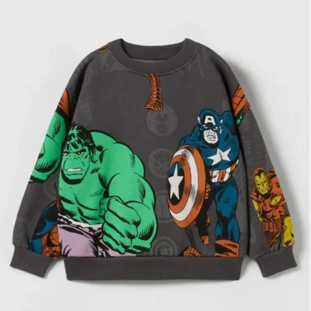 New no tags baby zara Marvel Avengers Pullover Sweatshirt 12/18 months